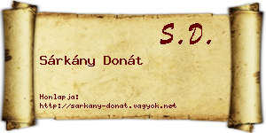 Sárkány Donát névjegykártya